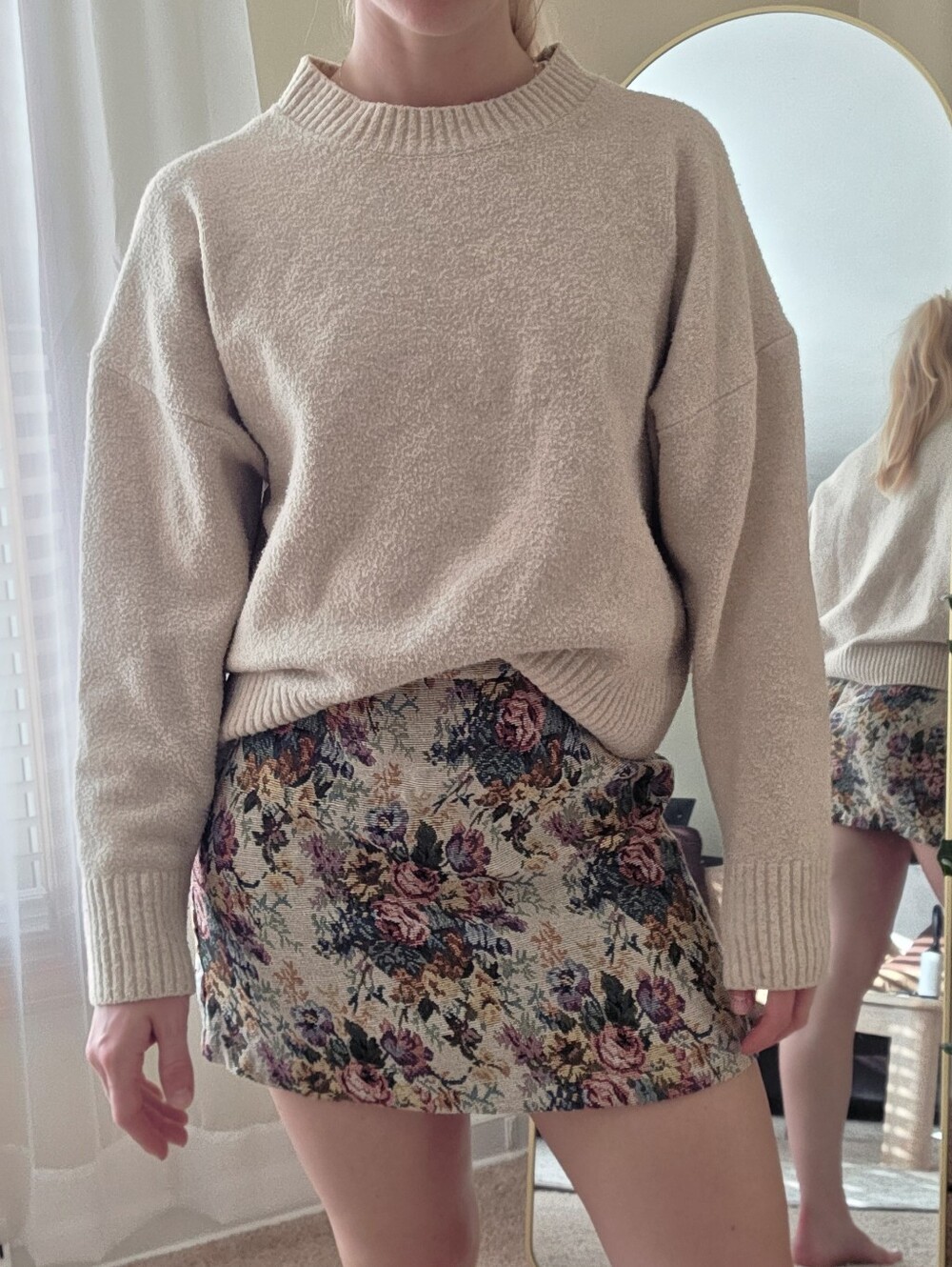 Zara Cream Crewneck Sweater
